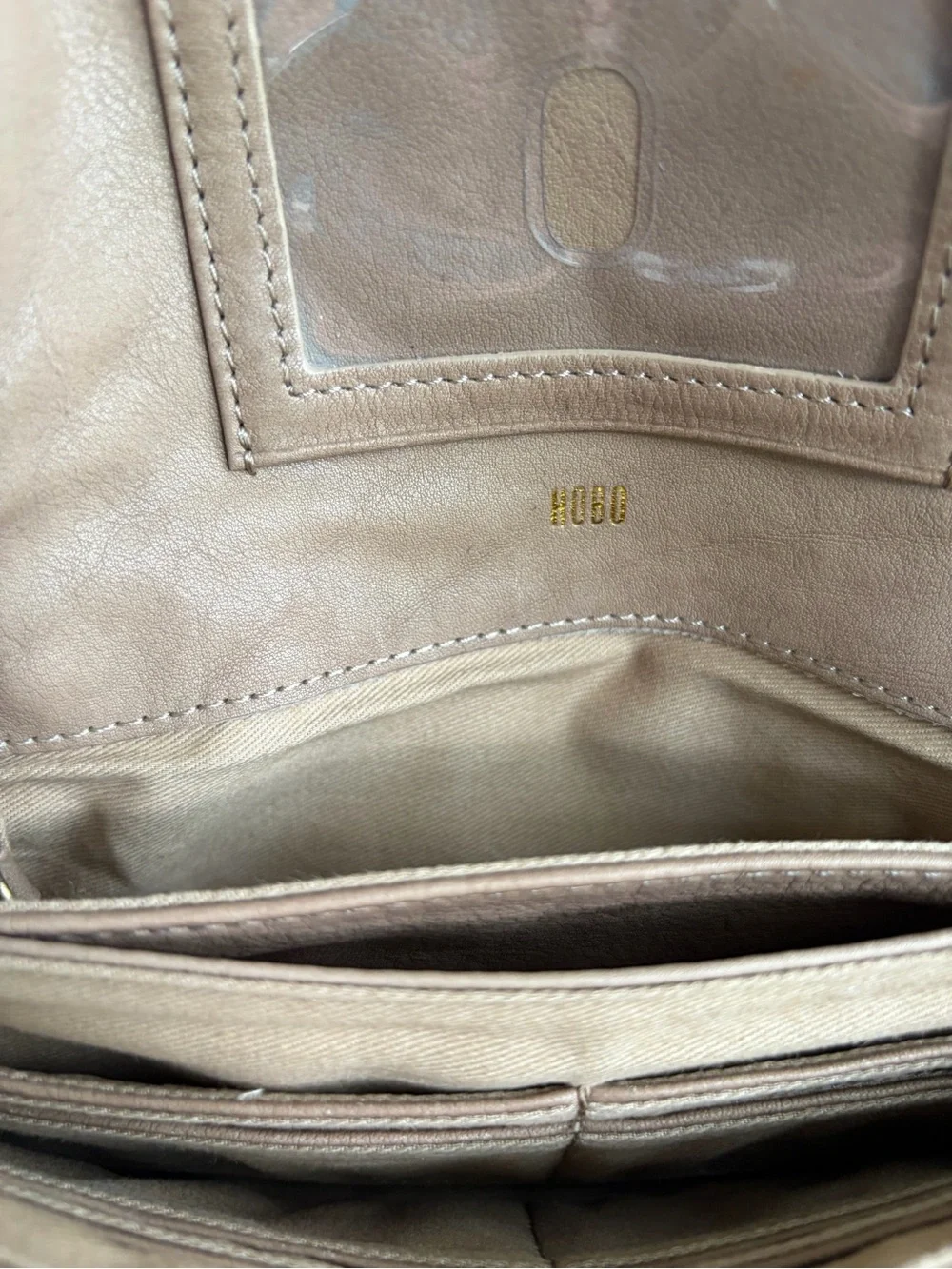 Hobo Quilted Leather Wallet in Taupe